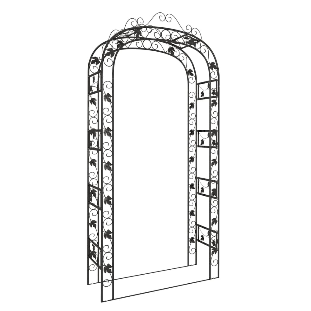 vidaXL Arche de jardin noire 116x45x240 cm acier