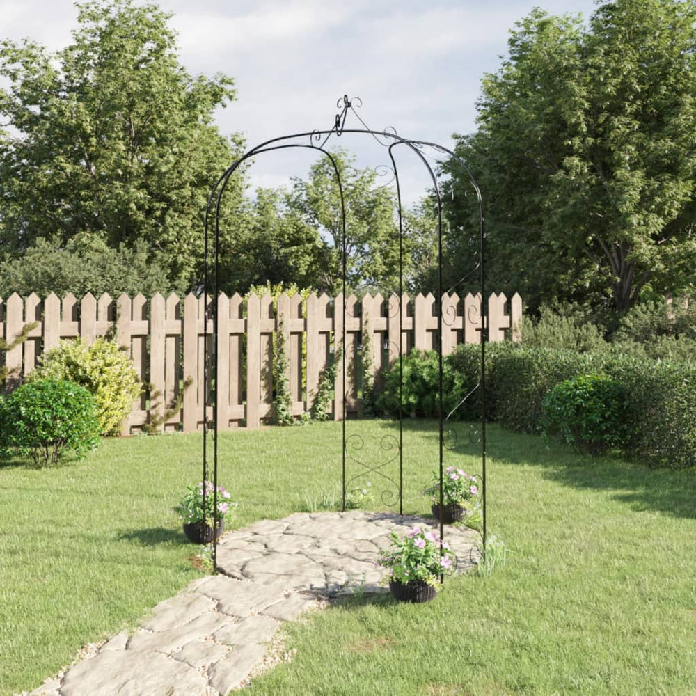 vidaXL Arche de jardin noire Ø180x255 cm Acier