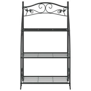 Schwarzes Blumenregal aus Stahl, 56x30x96 cm