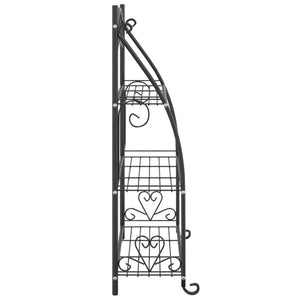 Schwarzes Blumenregal aus Stahl, 56x30x96 cm