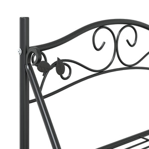 Schwarzes Blumenregal aus Stahl, 56x30x96 cm