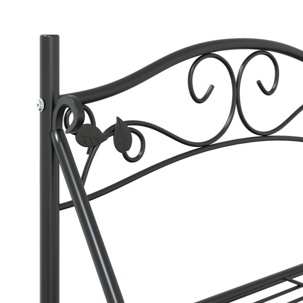 Schwarzes Blumenregal aus Stahl, 56x30x96 cm