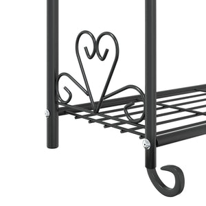 Schwarzes Blumenregal aus Stahl, 56x30x96 cm