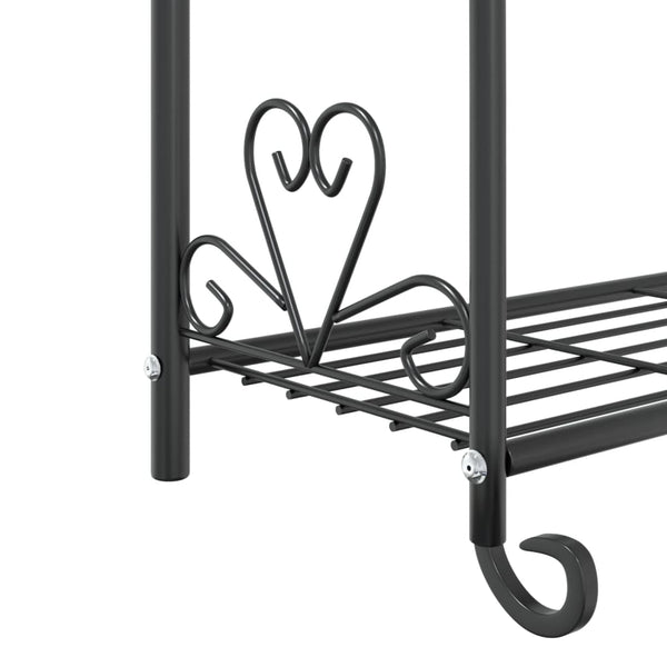 Schwarzes Blumenregal aus Stahl, 56x30x96 cm
