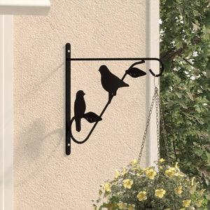 Blumenampel Halterungen 4er Set, Stahl Schwarz