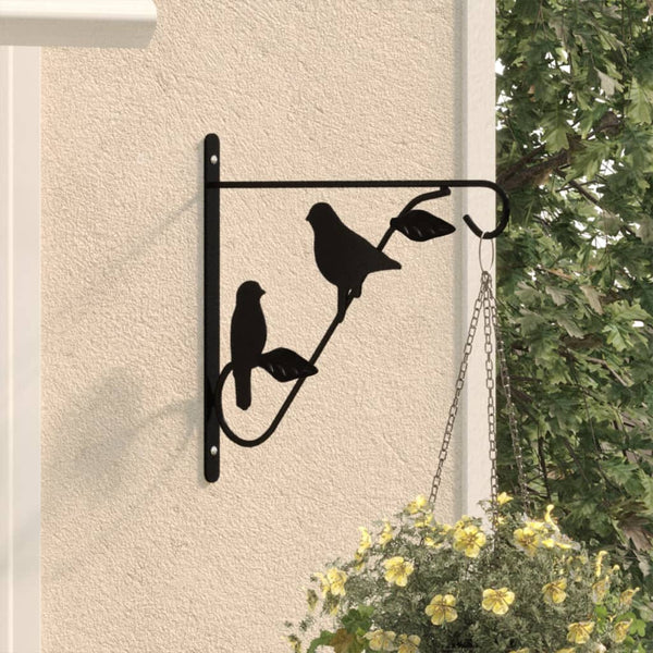 Blumenampel Halterungen 4er Set, Stahl Schwarz