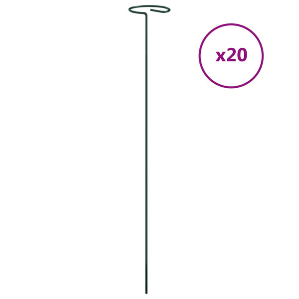 vidaXL Supports pour plantes 20 pcs Vert foncé 40 cm Acier