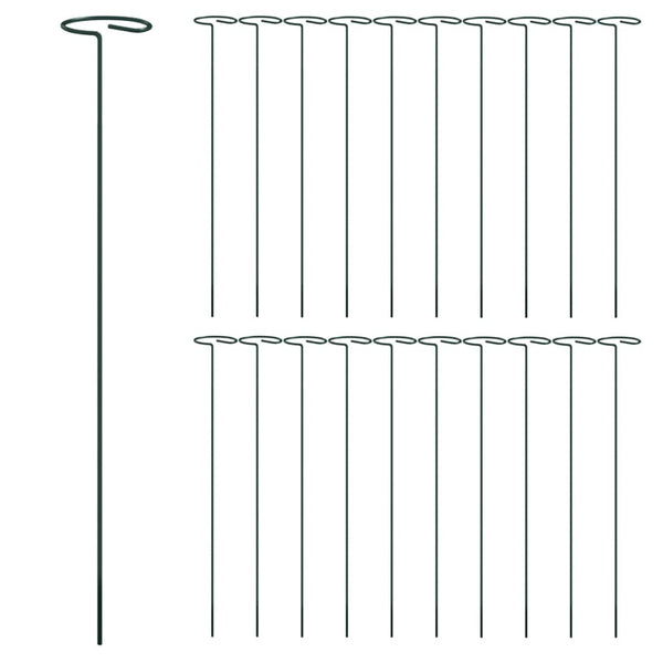 vidaXL Supports pour plantes 20 pcs Vert foncé 40 cm Acier
