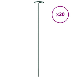vidaXL Supports de plantes 20 pcs Vert foncé 61 cm Acier