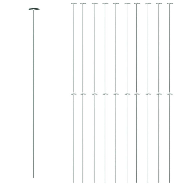 vidaXL Tuteurs de plantes 20 pcs Vert foncé 91 cm Acier