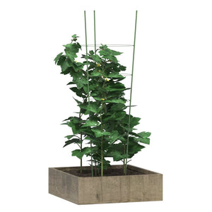 vidaXL Supports à plantes avec 4 anneaux 5 pcs Vert 90 cm Acier