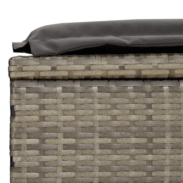 Sonnenliege mit Auflage Grau Poly Rattan