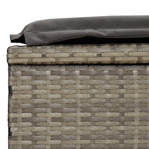 Graue Poly Rattan Sonnenliege mit Tisch