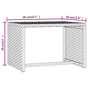 Graue Poly Rattan Sonnenliege mit Tisch