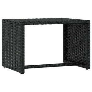 Schwarze Poly Rattan Sonnenliege mit Tisch