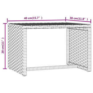 Schwarze Poly Rattan Sonnenliege mit Tisch