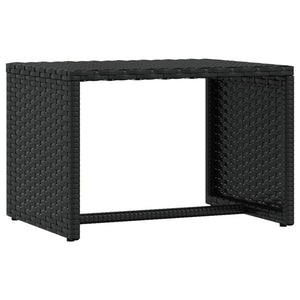 Poly Rattan Sonnenliegen 2er Set mit Tisch, Schwarz