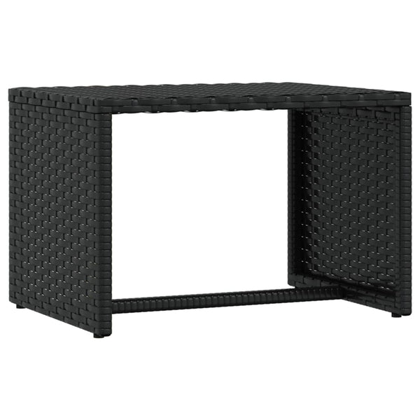 Poly Rattan Sonnenliegen 2er Set mit Tisch, Schwarz