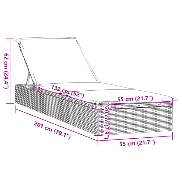 Poly Rattan Sonnenliegen 2er Set mit Tisch, Schwarz