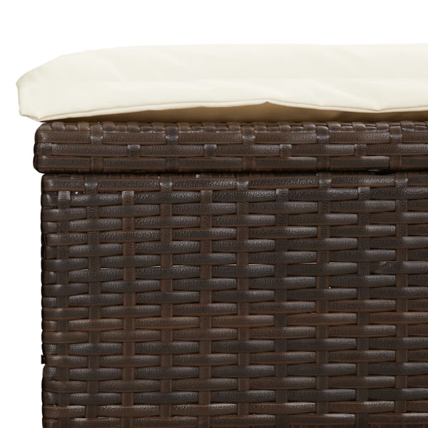 Sonnenliege Braun mit Faltdach Poly Rattan