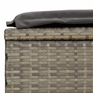 Doppel Sonnenliege mit Auflage Grau Poly Rattan