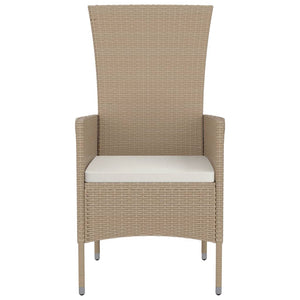 Gartenstühle mit Kissen 4 Stk. Poly Rattan Beige