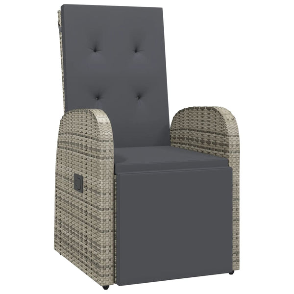 vidaXL Bains de soleil de jardin avec coussins 2 pcs Gris Résine tressée