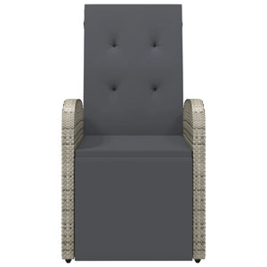 vidaXL Bains de soleil de jardin avec coussins 2 pcs Gris Résine tressée