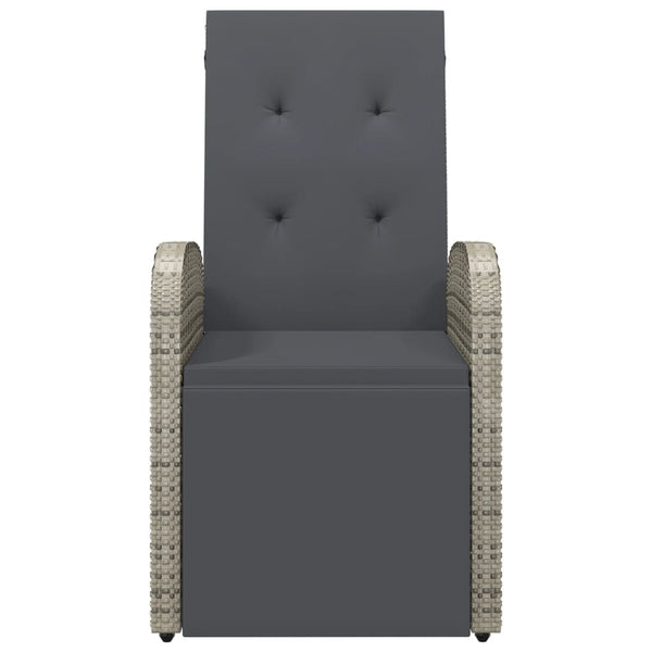 vidaXL Bains de soleil de jardin avec coussins 2 pcs Gris Résine tressée