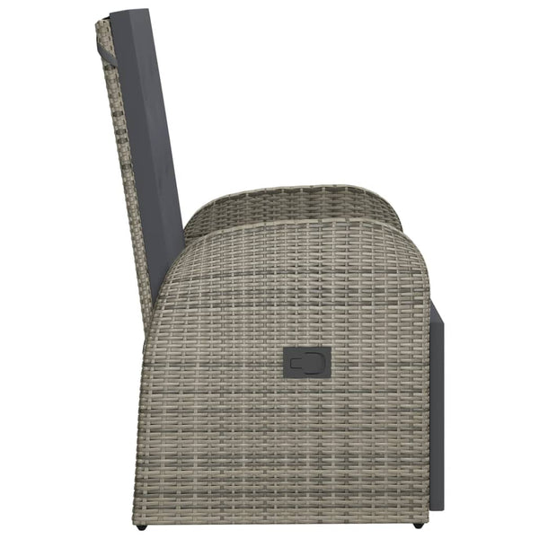 vidaXL Bains de soleil de jardin avec coussins 2 pcs Gris Résine tressée