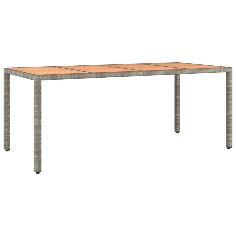 Gartentisch Grau Poly Rattan Akazie