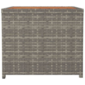 vidaXL Table d'appoint avec plateau en bois Gris Rotin synthétique & Bois d'acacia