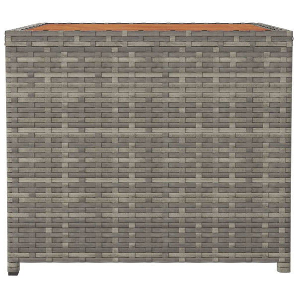 vidaXL Table d'appoint avec plateau en bois Gris Rotin synthétique & Bois d'acacia