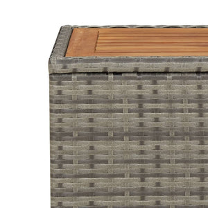 vidaXL Table d'appoint avec plateau en bois Gris Rotin synthétique & Bois d'acacia