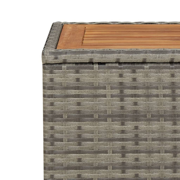 vidaXL Table d'appoint avec plateau en bois Gris Rotin synthétique & Bois d'acacia