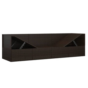 vidaXL Lit de repos d'extérieur avec coussins marron résine tressée