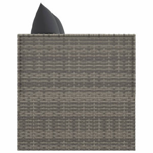 Graues Poly Rattan Outdoor-Loungebett mit Kissen