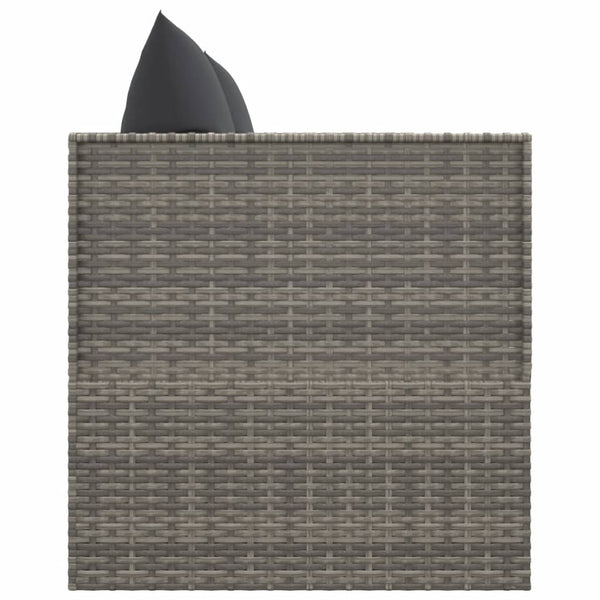 Graues Poly Rattan Outdoor-Loungebett mit Kissen