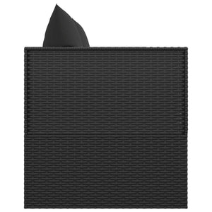 Outdoor Loungebett mit Kissen Schwarz