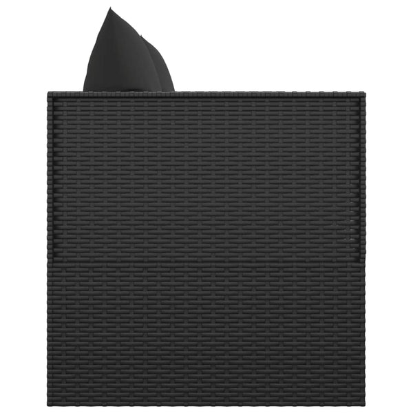 Outdoor Loungebett mit Kissen Schwarz