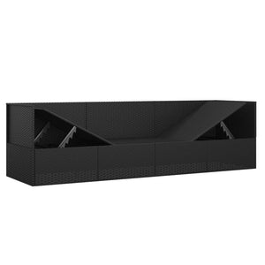 Outdoor Loungebett mit Kissen Schwarz