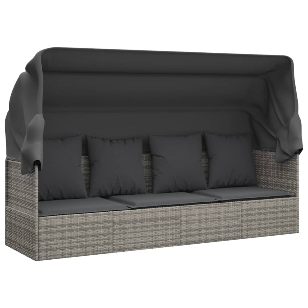 Outdoor Loungebett mit Dach Grau