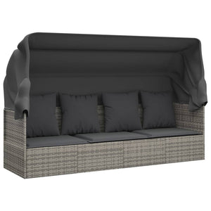 Outdoor Loungebett mit Dach Grau
