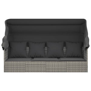 Outdoor Loungebett mit Dach Grau