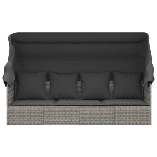 Outdoor Loungebett mit Dach Grau