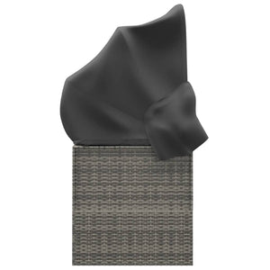 Outdoor Loungebett mit Dach Grau