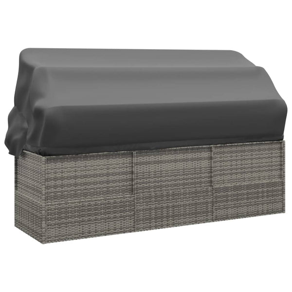 Outdoor Loungebett mit Dach Grau