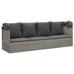 Outdoor Loungebett mit Dach Grau