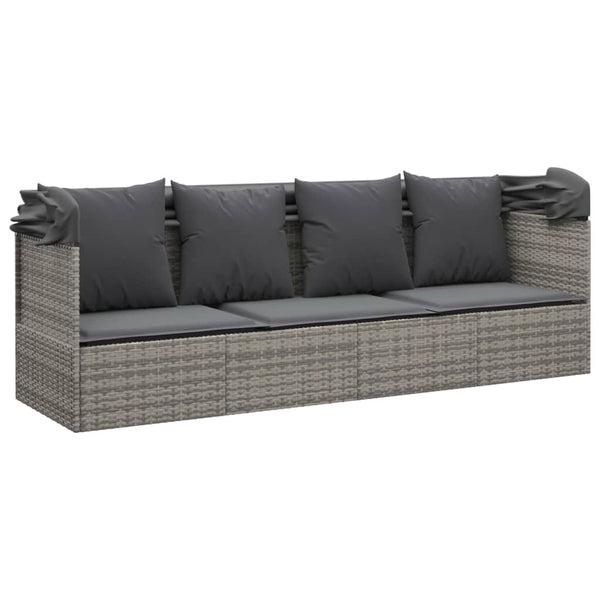 Outdoor Loungebett mit Dach Grau