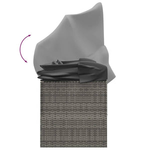 Outdoor Loungebett mit Dach Grau